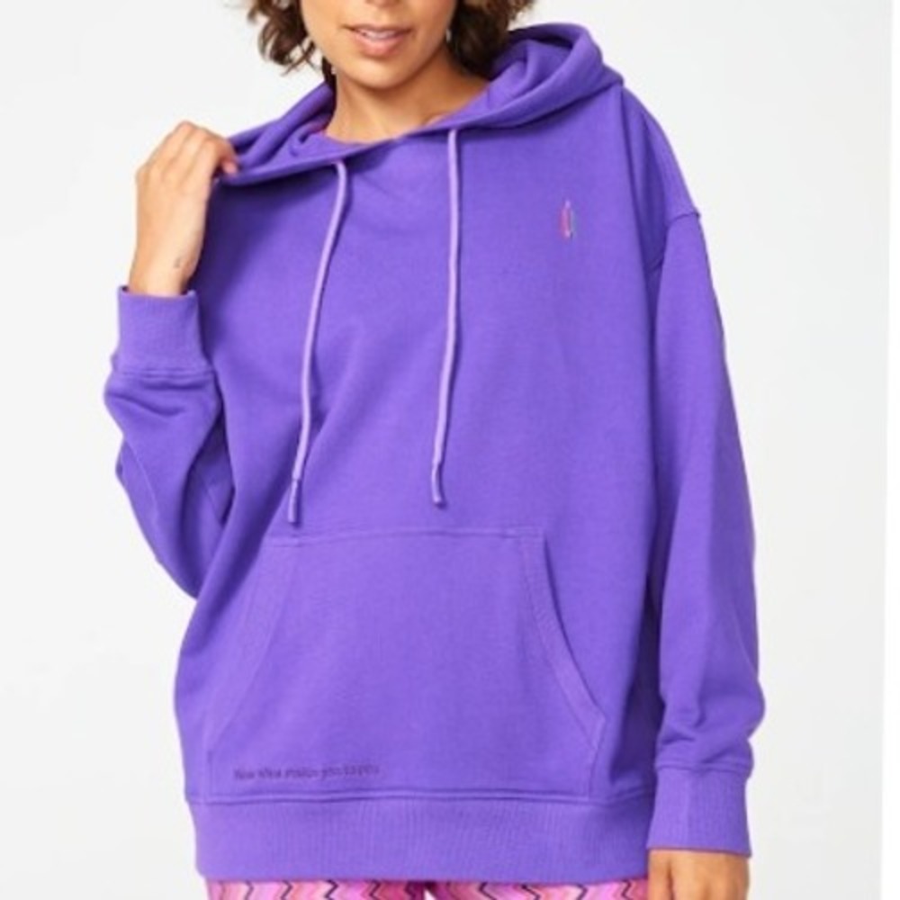 Terez x New York New‎ Active Hoodie Pullover Sweatshirt Comfy Purple XS